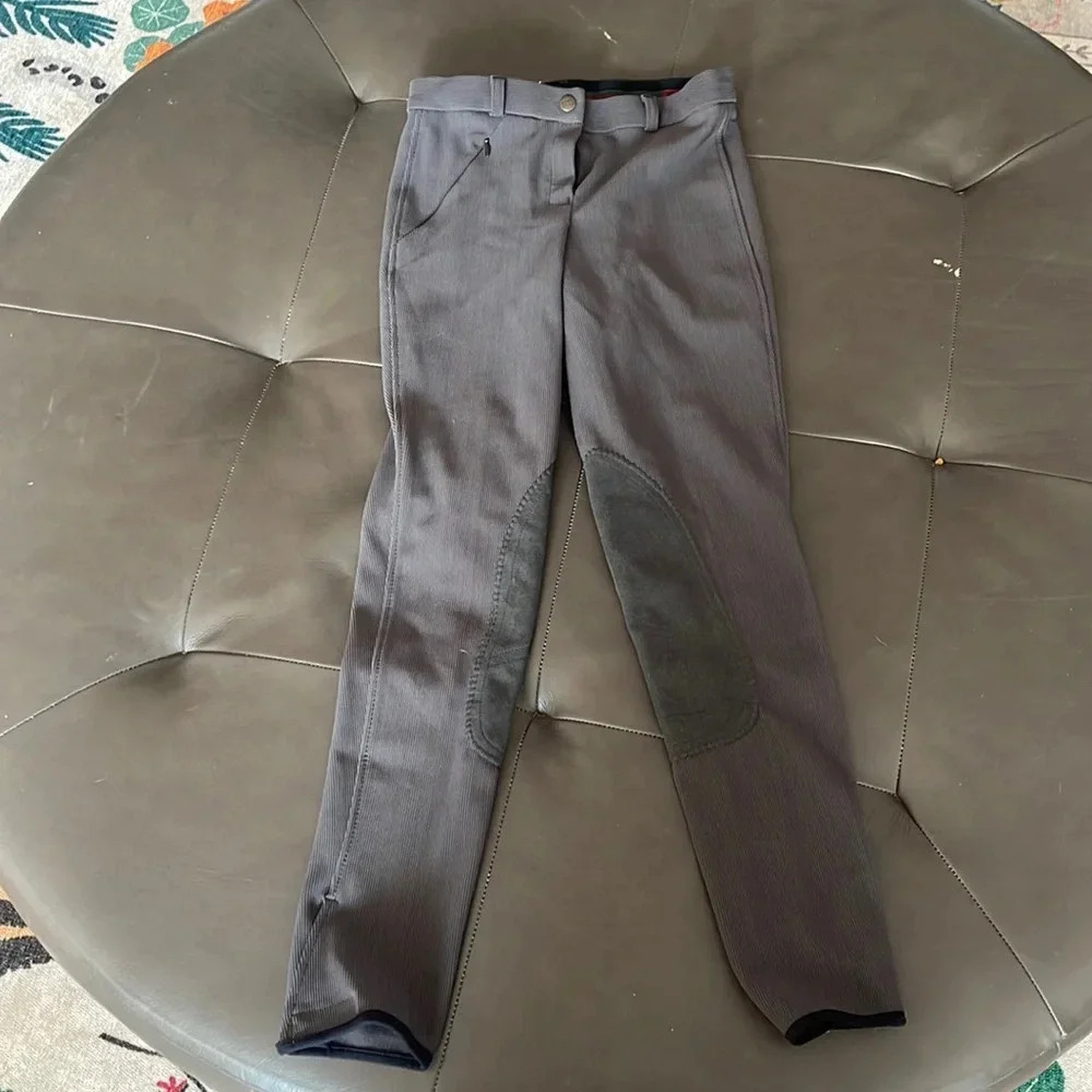 Tuffrider front zip breeches ribbed and low rise style 33-26-25